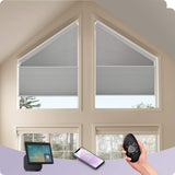 Graywind Rechargeable Motorized Angled Window Shades | Right Trapezoid Window Shades | Customizable