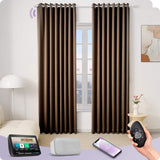 Graywind Hardwired Smart Curtain with Roman Rod | Light Filtering- Satin Series | Customizable