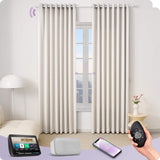 Graywind Hardwired Smart Curtain with Roman Rod | Light Filtering- Satin Series | Customizable