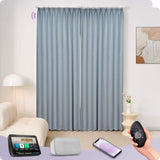 Graywind Rechargeable Smart Curtain with Roman Rod | Light Filtering- Satin Series | Customizable