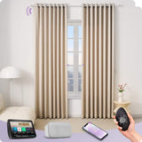 Graywind Hardwired Smart Curtain with Roman Rod | Light Filtering- Satin Series | Customizable