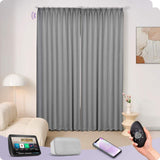 Graywind Hardwired Smart Curtain with Roman Rod | Light Filtering- Satin Series | Customizable