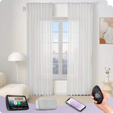 Graywind Rechargeable Smart Curtain with Roman Rod | Sheer Series | Customizable