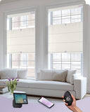 Graywind Motorized Top Down Bottom Up Roman Shades | Blackout Series | Customizable