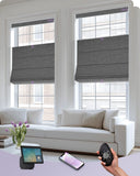 black roman shades