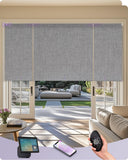 blackout grey fabric coupled roller shades