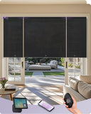 black fire resistance coupled roller shades